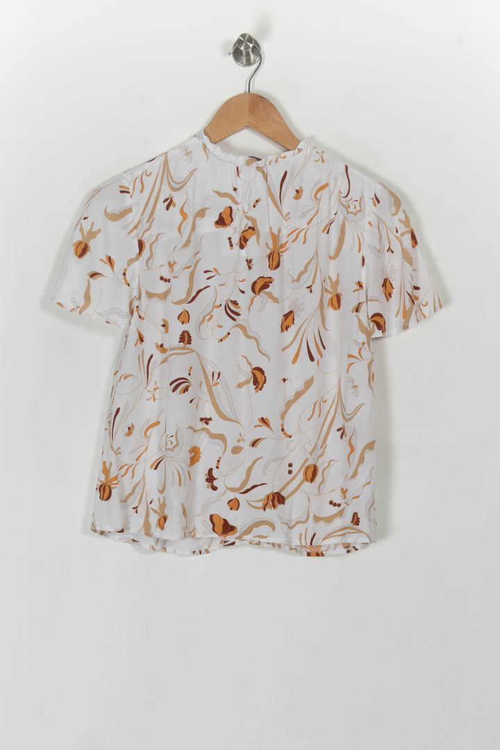 Blouse Blanche et Marron - Taille S/36 de la marque Comptoir des Cotonniers | PARAD120385 - Vendu par Paradigme - Image 5