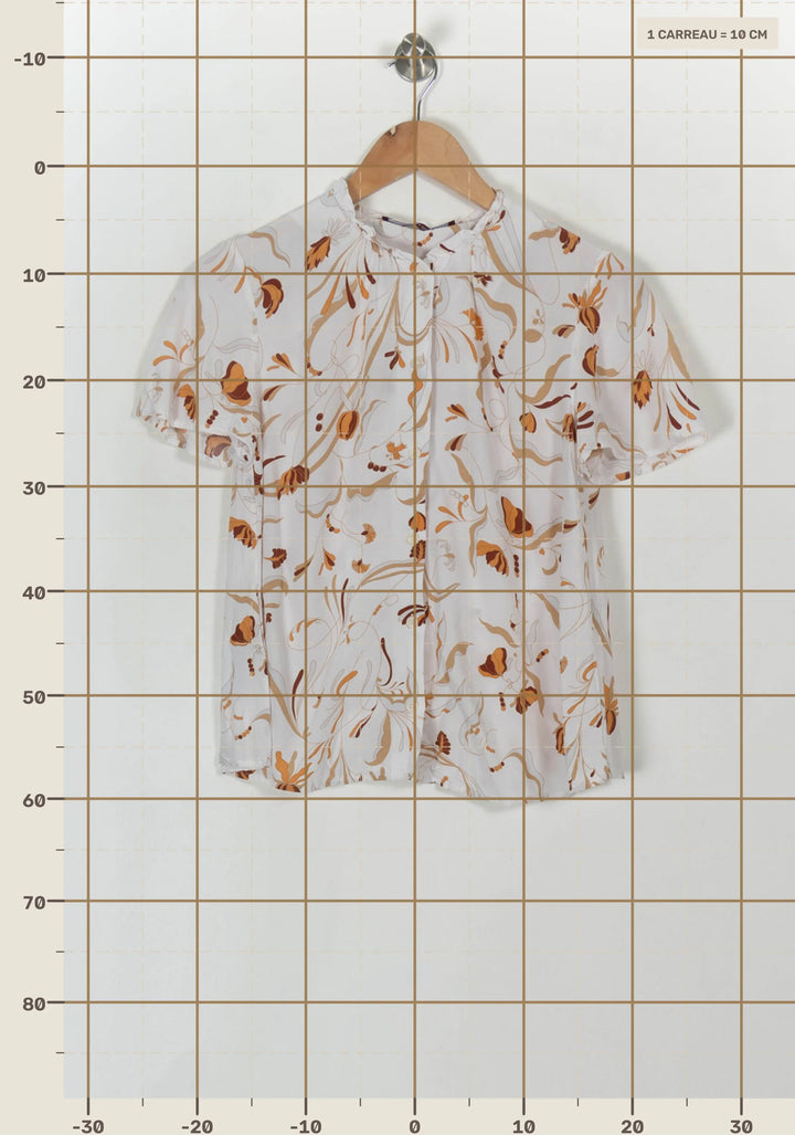 Blouse Blanche et Marron - Taille S/36 de la marque Comptoir des Cotonniers | PARAD120385 - Vendu par Paradigme - Image 4