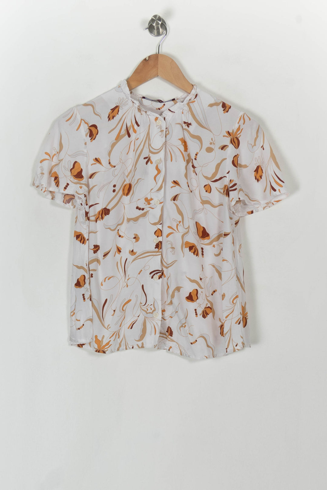 Blouse Blanche et Marron - Taille S/36 de la marque Comptoir des Cotonniers | PARAD120385 - Vendu par Paradigme - Image 2