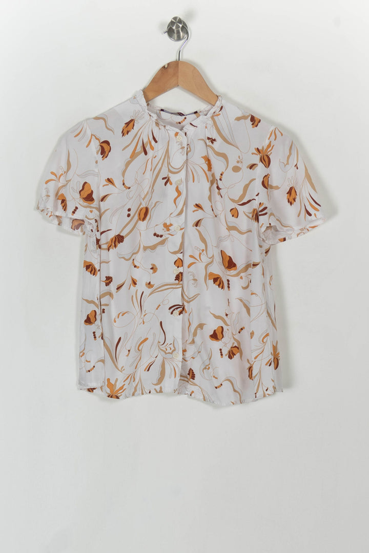 Blouse Blanche et Marron - Taille S/36 de la marque Comptoir des Cotonniers | PARAD120385 - Vendu par Paradigme - Image 2