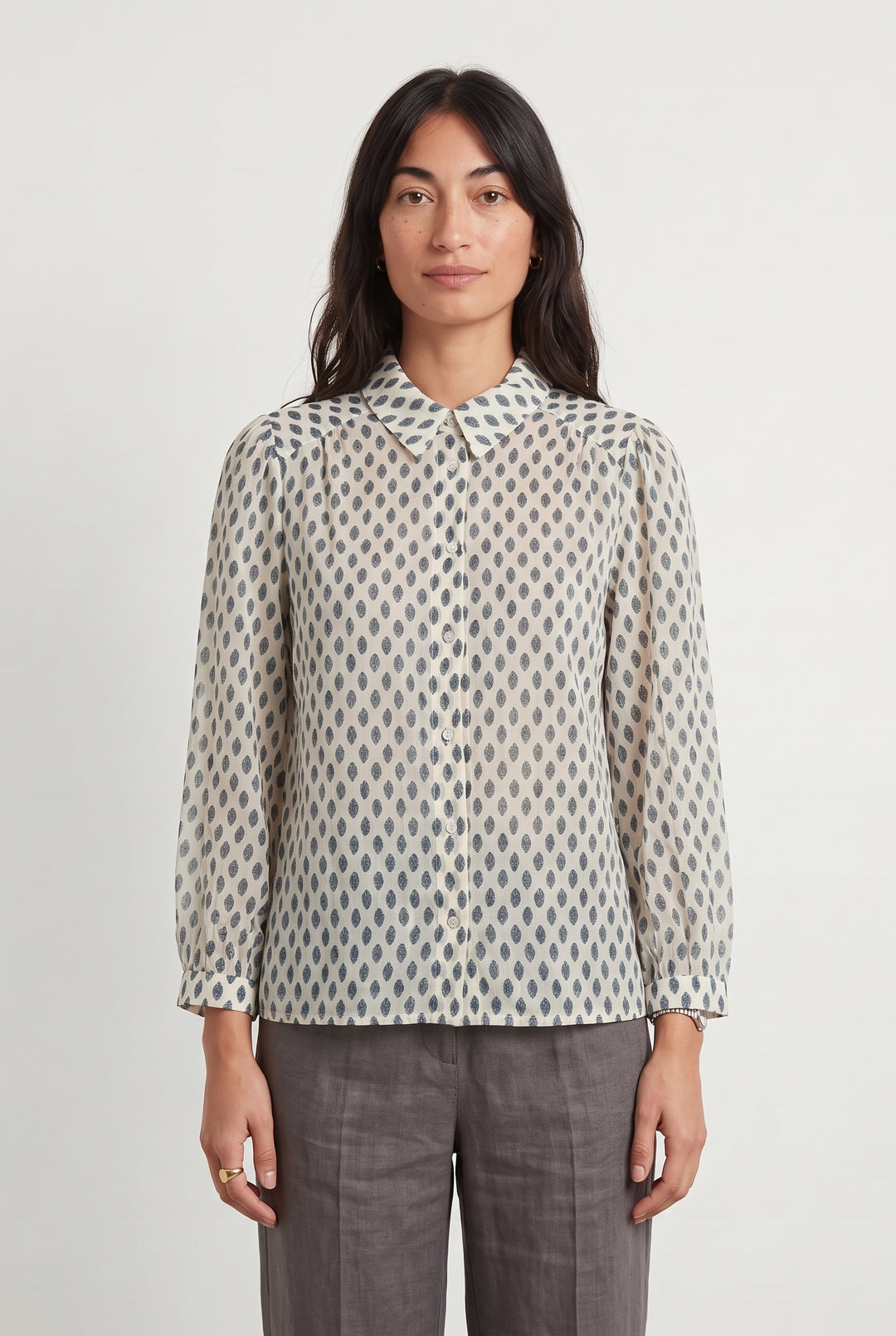 Chemise Blanche et Bleue - Taille M/38 de la marque Maison 123 | PARAD120389 - Vendu par Paradigme - Image 1