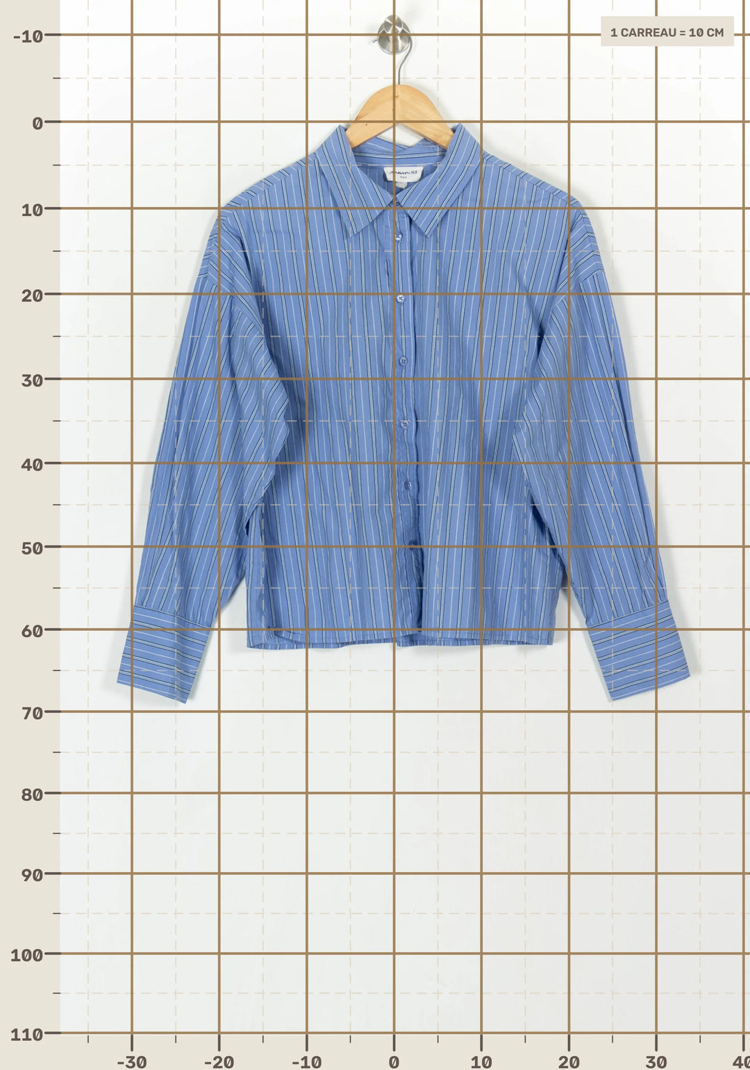 Chemise Bleu à Rayures - Taille M/38 de la marque Maison 123 | PARAD120391 - Vendu par Paradigme - Image 4