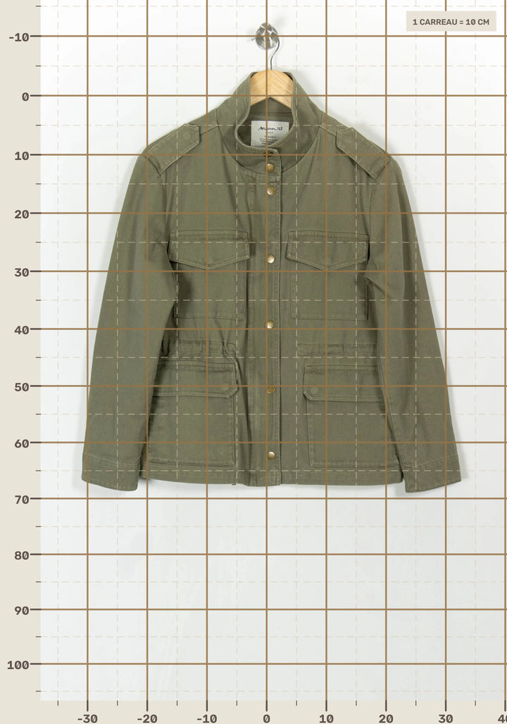 Veste Saharienne Verte - Taille L/40 de la marque Maison 123 | PARAD120392 - Vendu par Paradigme - Image 4