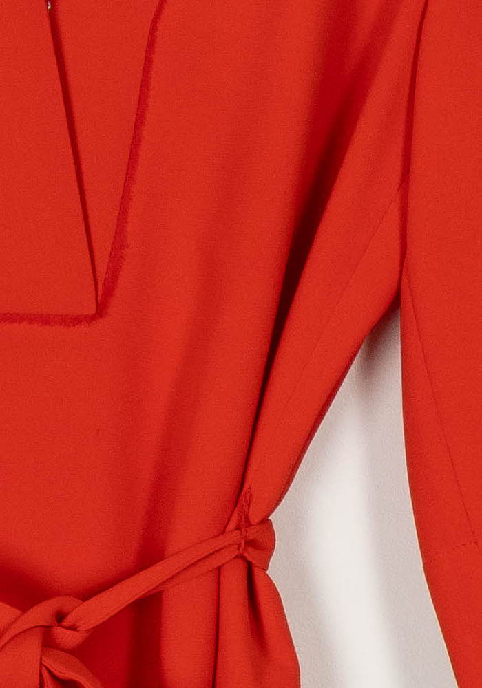 Robe Ceinturée Rouge - Taille S/36 de la marque Gerard Darel | PARAD120393 - Vendu par Paradigme - Image 3