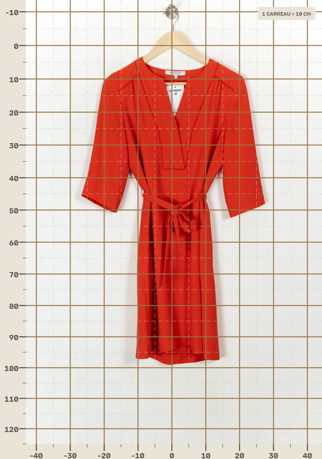 Robe Ceinturée Rouge - Taille S/36 de la marque Gerard Darel | PARAD120393 - Vendu par Paradigme - Image 4