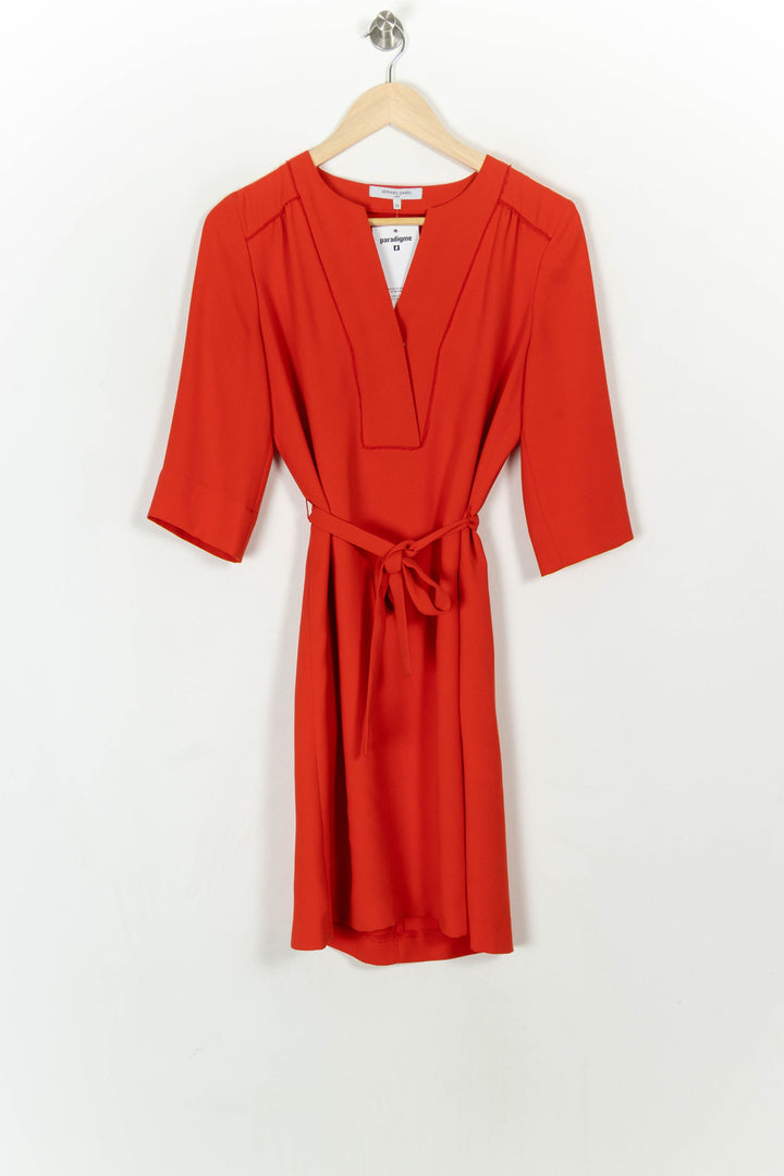 Robe Ceinturée Rouge - Taille S/36 de la marque Gerard Darel | PARAD120393 - Vendu par Paradigme - Image 2