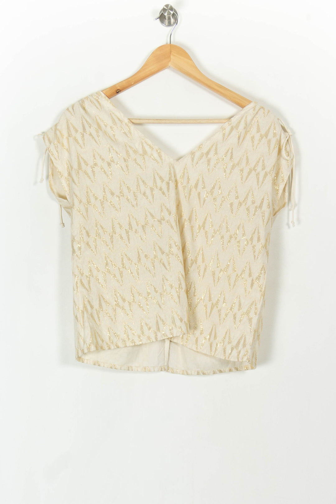 Blouse Beige et Dorée - Taille M/38 de la marque Garance Paris | PARAD120394 - Vendu par Paradigme - Image 5