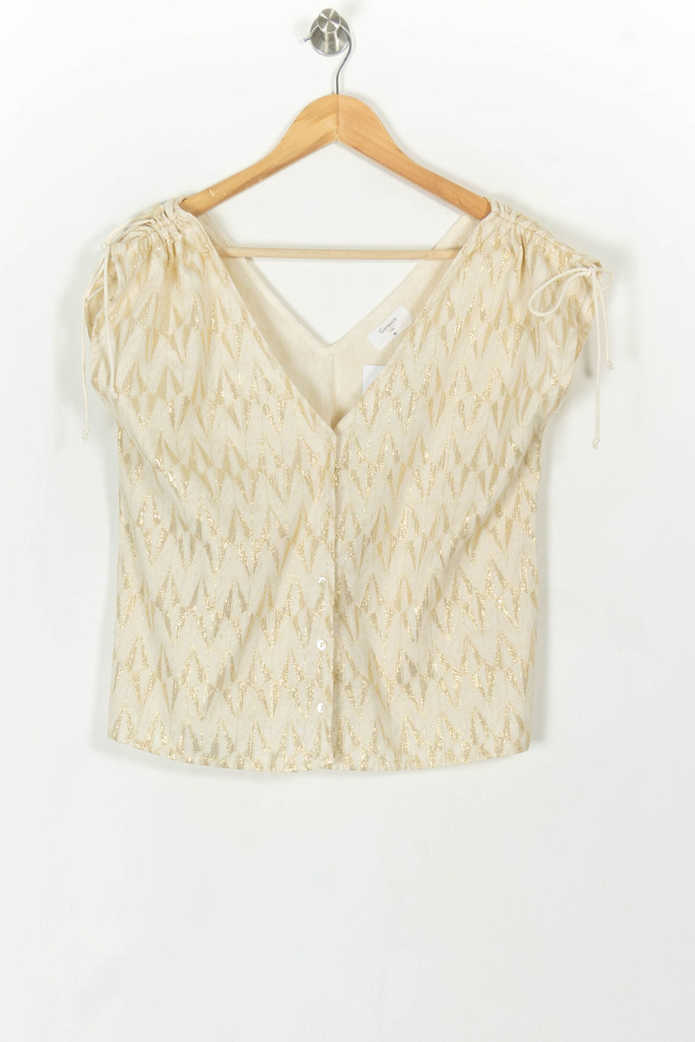 Blouse Beige et Dorée - Taille M/38 de la marque Garance Paris | PARAD120394 - Vendu par Paradigme - Image 2