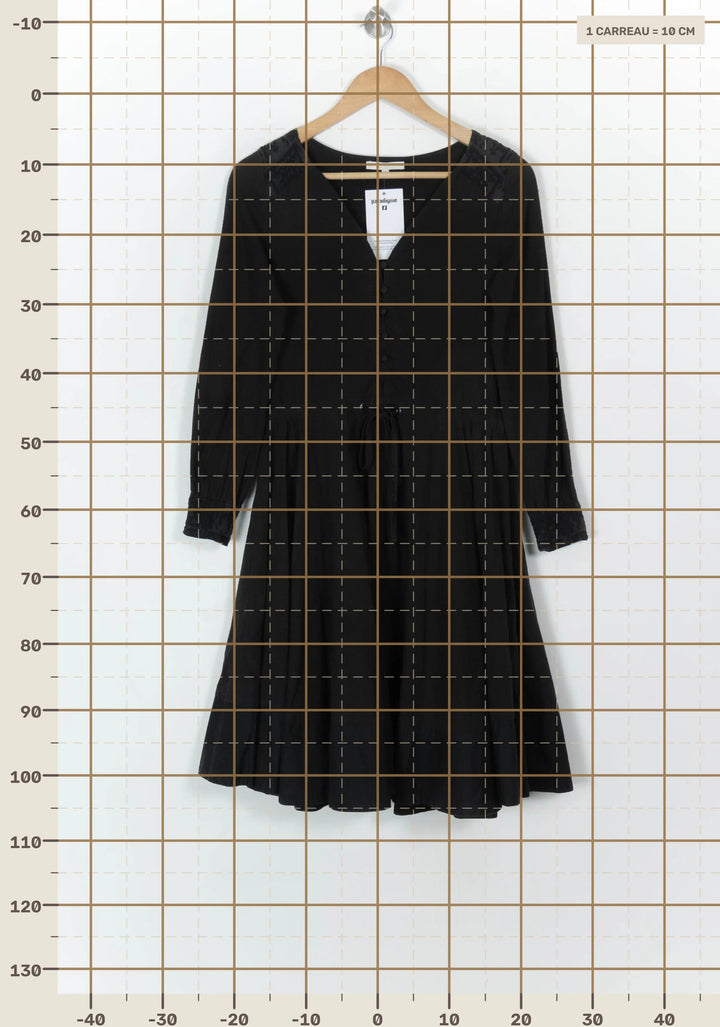Robe Midi Noire - Taille S/36 de la marque Maje | PARAD120395 - Vendu par Paradigme - Image 4