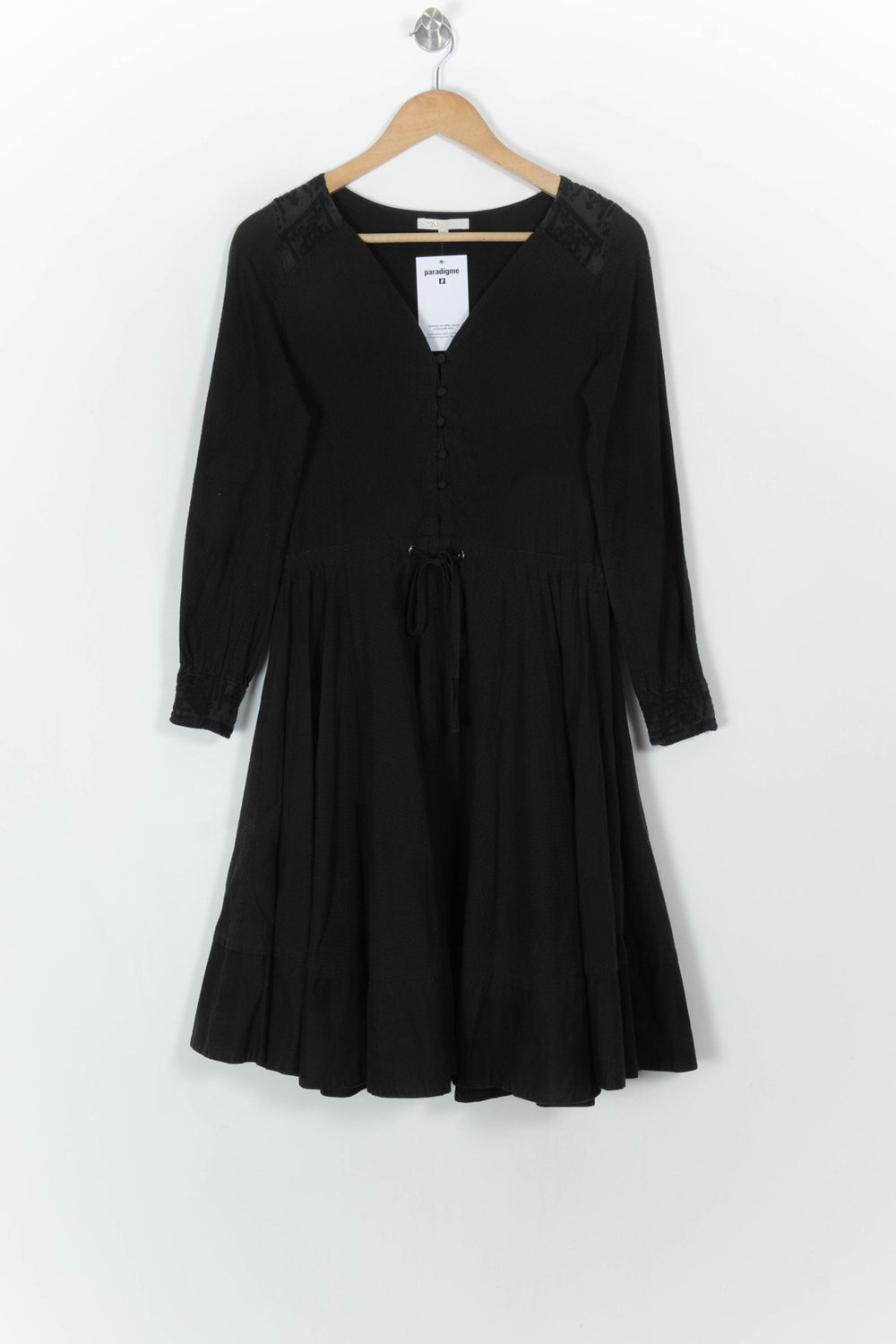 Robe Midi Noire - Taille S/36 de la marque Maje | PARAD120395 - Vendu par Paradigme - Image 2