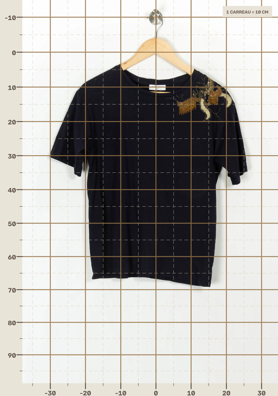 Tee-shirt Noir et Doré - Taille M/38 de la marque Sandro | PARAD120403 - Vendu par Paradigme - Image 4