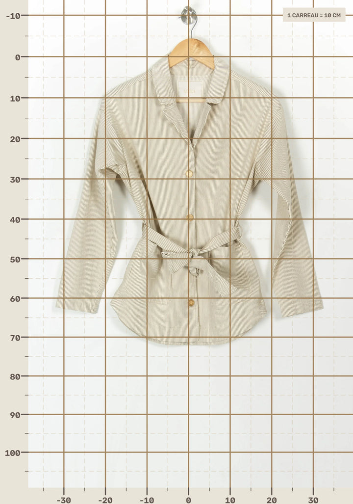 Veste Ceinturée Beige - Taille XS/34 de la marque I.Code | PARAD120405 - Vendu par Paradigme - Image 4