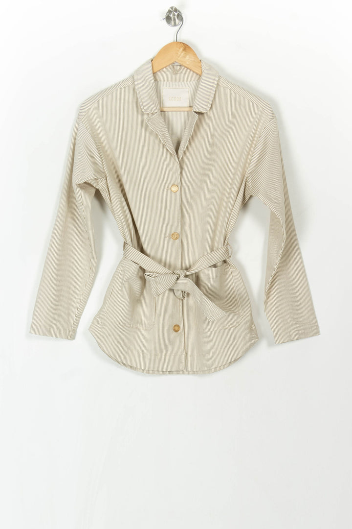 Veste Ceinturée Beige - Taille XS/34 de la marque I.Code | PARAD120405 - Vendu par Paradigme - Image 2