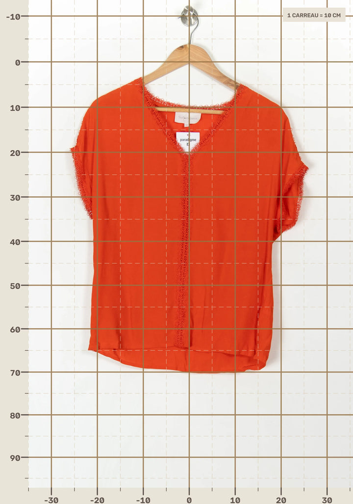 Blouse Orange - Taille S/36 de la marque Sud express | PARAD120406 - Vendu par Paradigme - Image 4