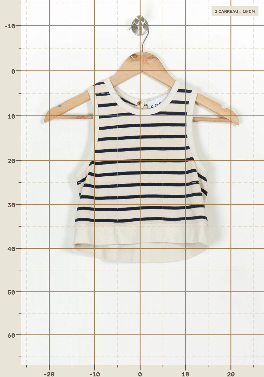 Débardeur Blanc et Bleu - Taille M/38 de la marque Rosaé Paris | PARAD120409 - Vendu par Paradigme - Image 4