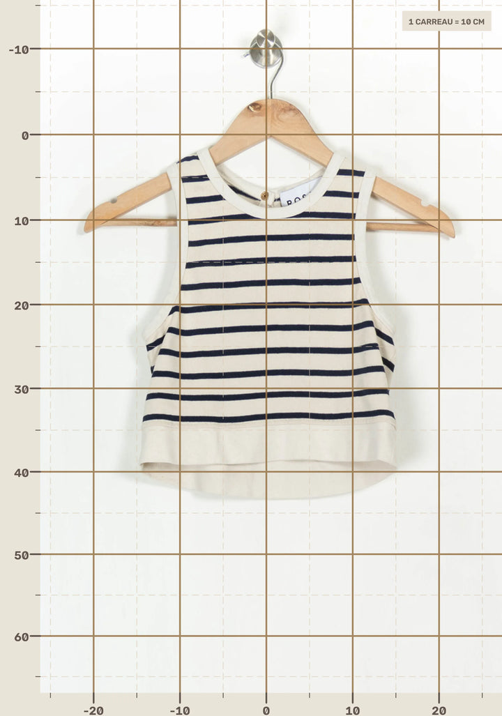 Débardeur Blanc et Bleu - Taille M/38 de la marque Rosaé Paris | PARAD120409 - Vendu par Paradigme - Image 4