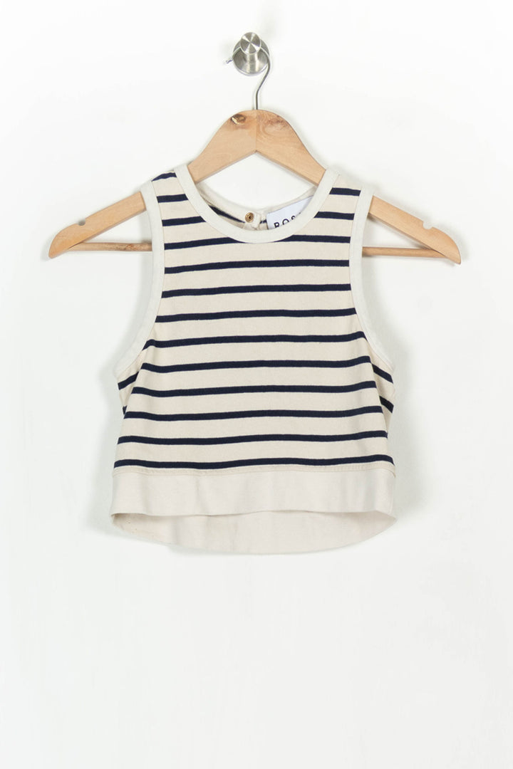 Débardeur Blanc et Bleu - Taille M/38 de la marque Rosaé Paris | PARAD120409 - Vendu par Paradigme - Image 2