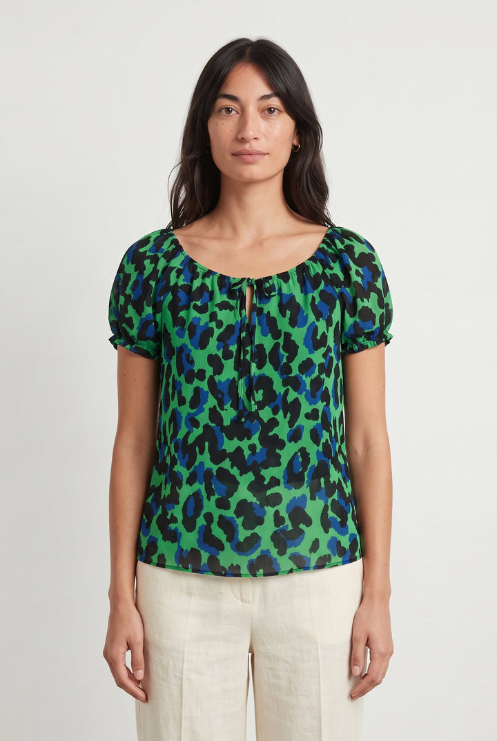 Blouse Verte et Bleue - Taille M/38 de la marque Sud express | PARAD120410 - Vendu par Paradigme - Image 1