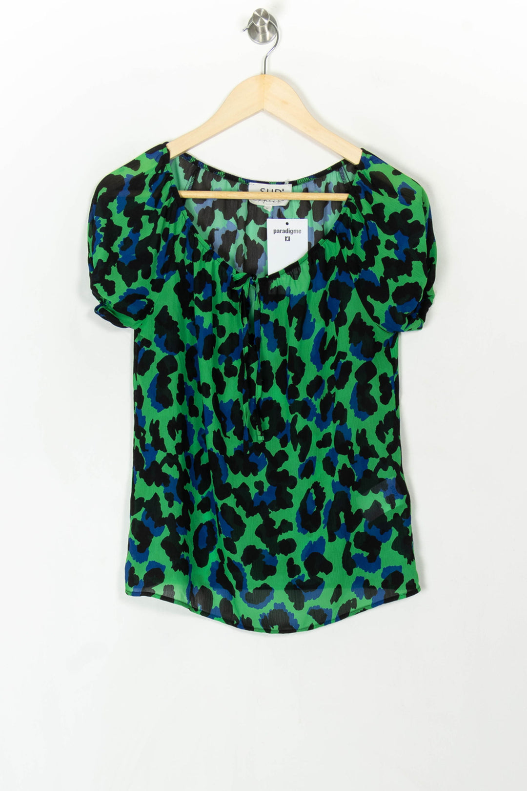 Blouse Verte et Bleue - Taille M/38 de la marque Sud express | PARAD120410 - Vendu par Paradigme - Image 2