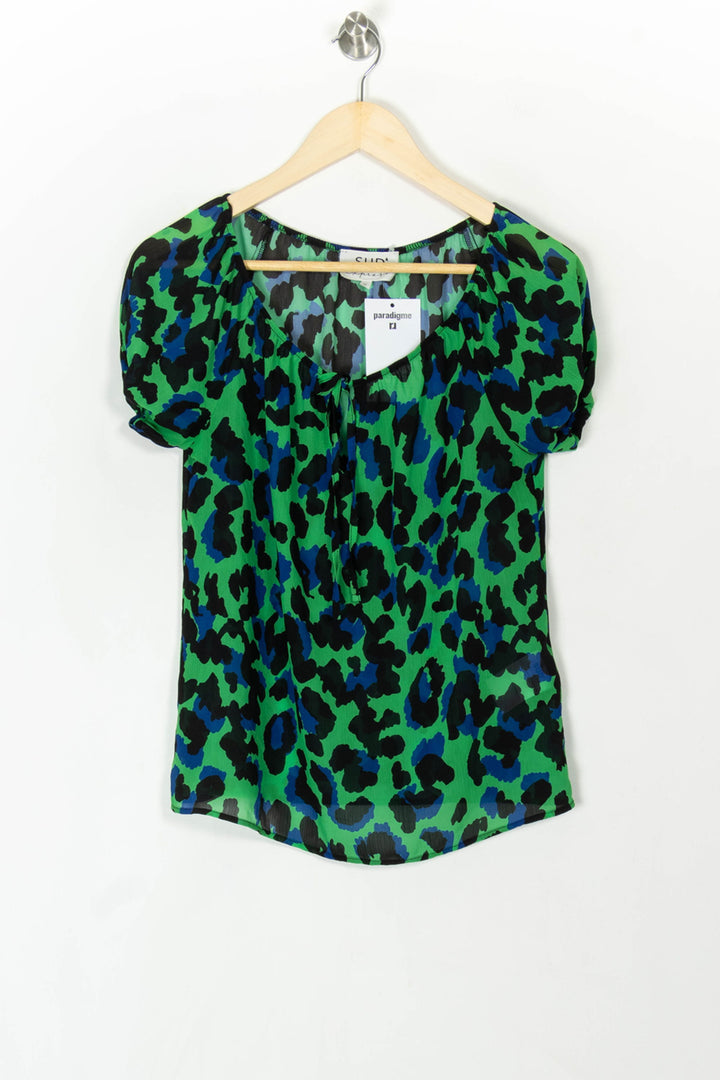 Blouse Verte et Bleue - Taille M/38 de la marque Sud express | PARAD120410 - Vendu par Paradigme - Image 2