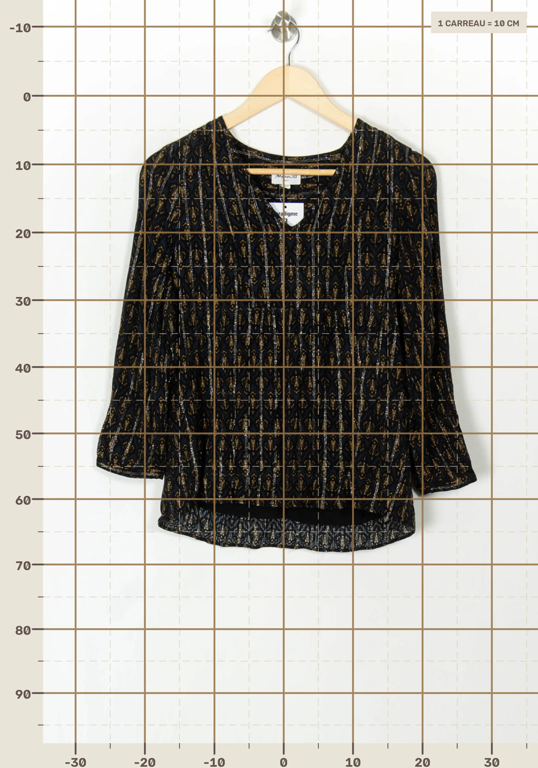 Blouse Noire et Dorée - Taille M/38 de la marque Maison 123 | PARAD120415 - Vendu par Paradigme - Image 4