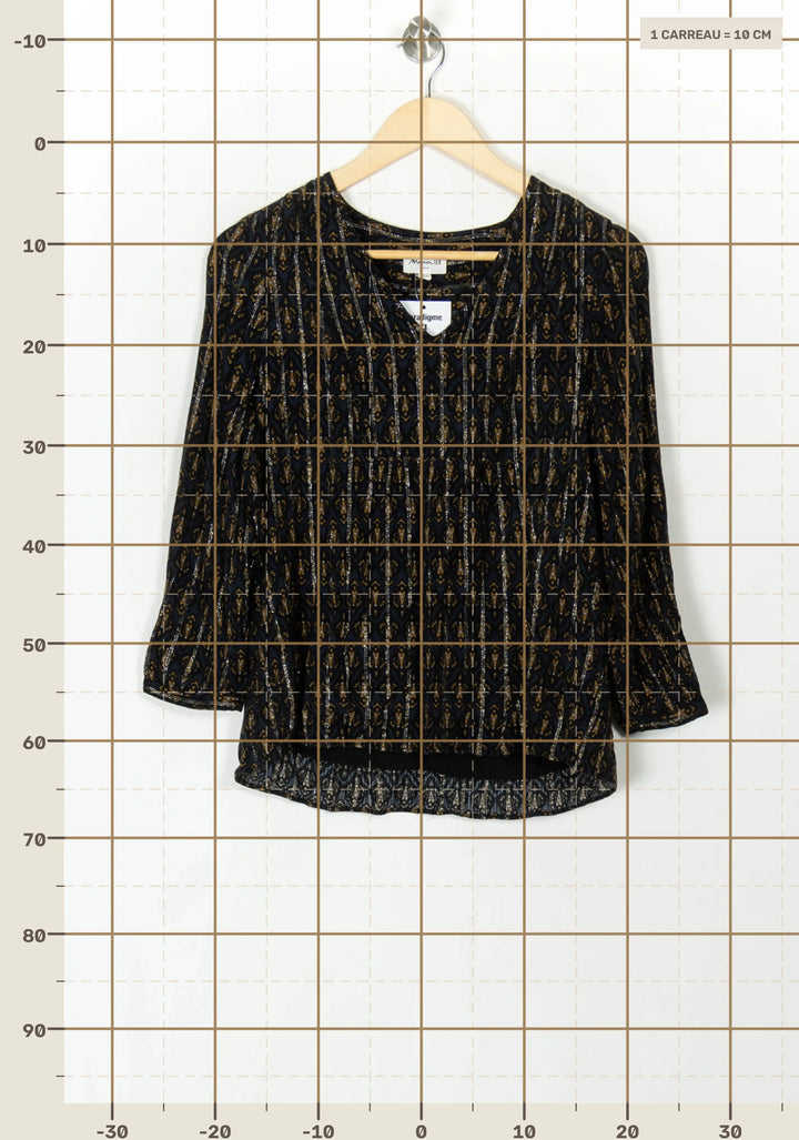 Blouse Noire et Dorée - Taille M/38 de la marque Maison 123 | PARAD120415 - Vendu par Paradigme - Image 4