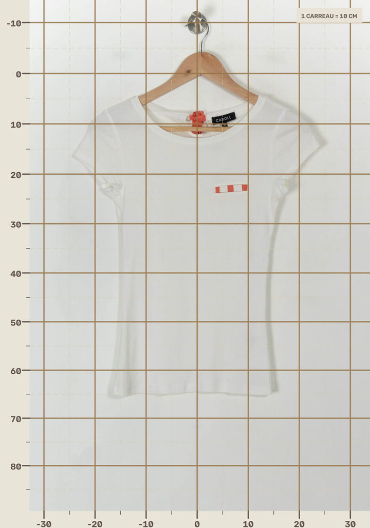 Tee-shirt Blanc et Rouge - Taille S/36 de la marque Caroll | PARAD120416 - Vendu par Paradigme - Image 4