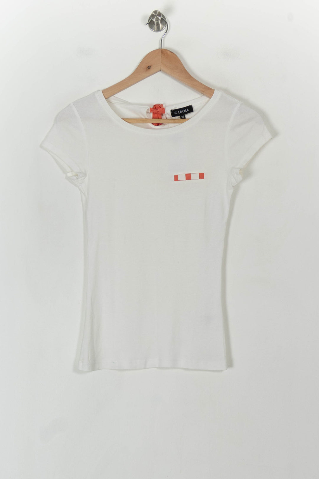Tee-shirt Blanc et Rouge - Taille S/36 de la marque Caroll | PARAD120416 - Vendu par Paradigme - Image 2