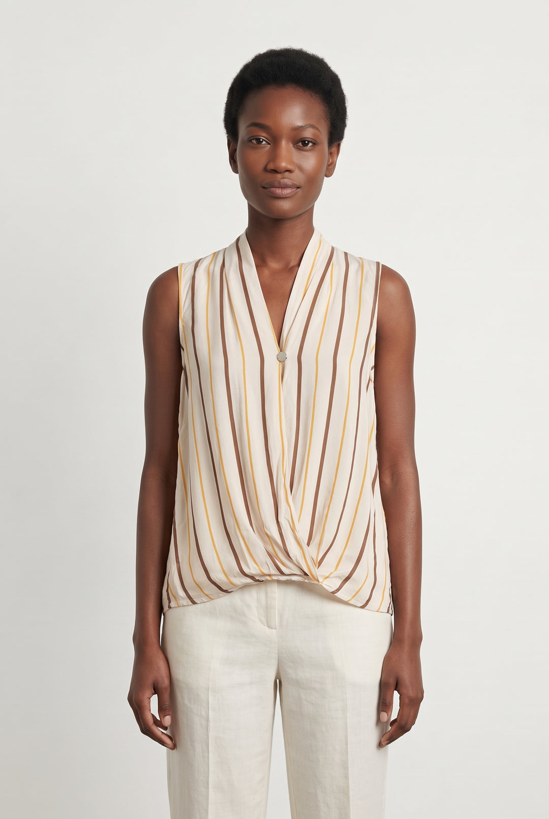 Blouse Beige et Marron - Taille M/38 de la marque La Fée Maraboutée | PARAD120424 - Vendu par Paradigme - Image 1
