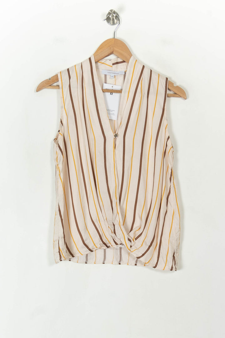 Blouse Beige et Marron - Taille M/38 de la marque La Fée Maraboutée | PARAD120424 - Vendu par Paradigme - Image 2