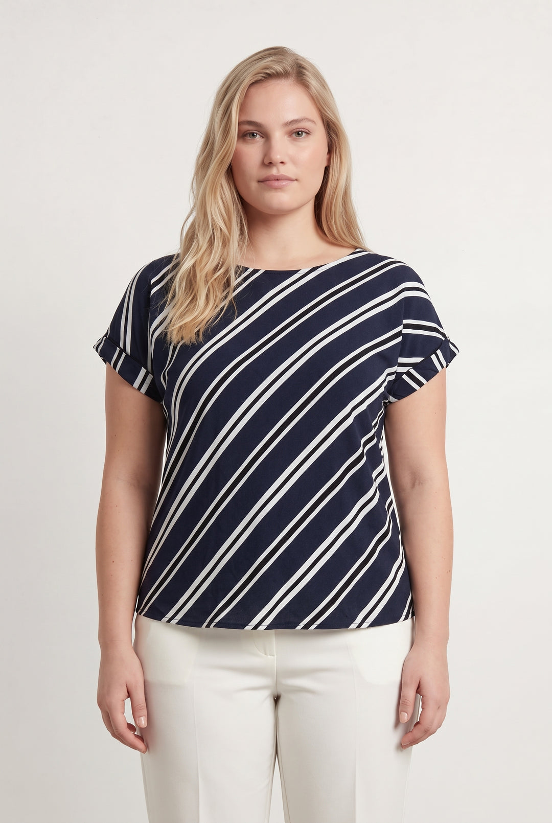 Blouse Bleu Marine et Blanche - Taille XL/42 de la marque Maison 123 | PARAD120428 - Vendu par Paradigme - Image 1
