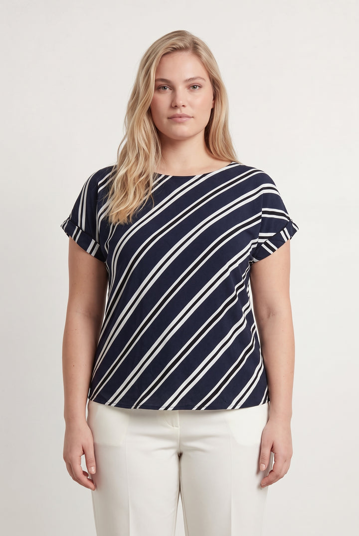 Blouse Bleu Marine et Blanche - Taille XL/42 de la marque Maison 123 | PARAD120428 - Vendu par Paradigme - Image 1