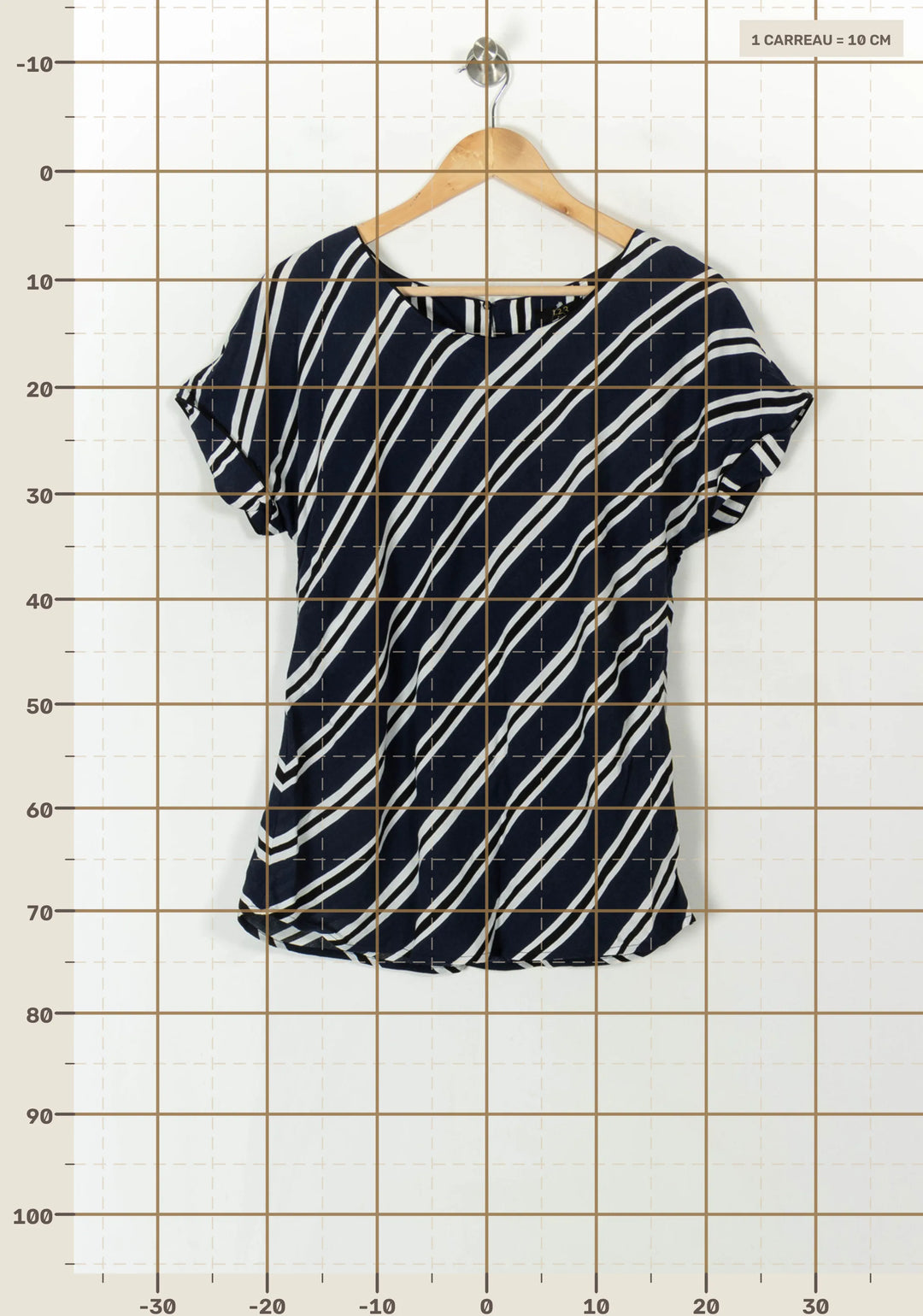 Blouse Bleu Marine et Blanche - Taille XL/42 de la marque Maison 123 | PARAD120428 - Vendu par Paradigme - Image 4