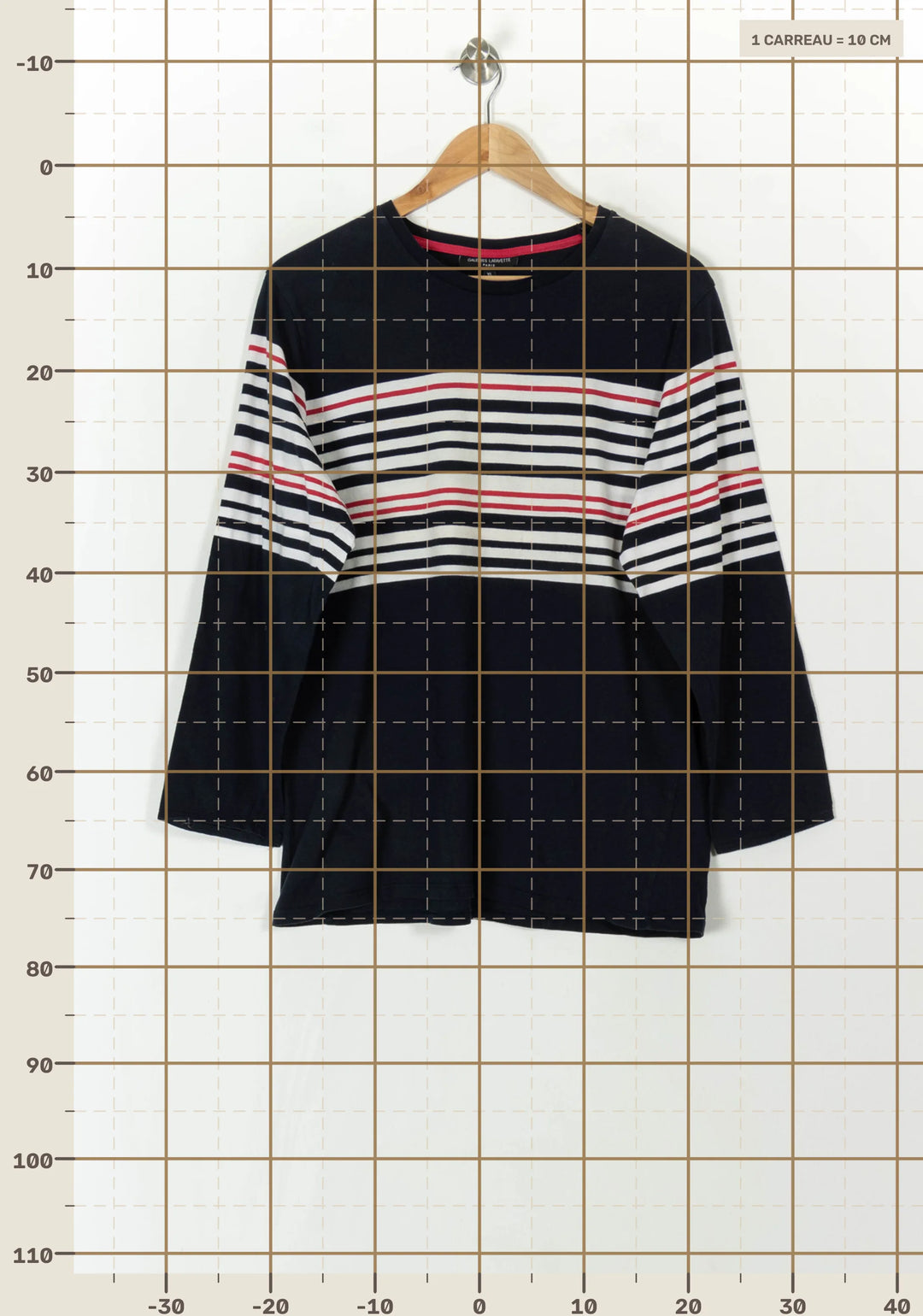 Marinière Bleu Marine et Blanc - Taille XL/42 de la marque Galeries Lafayette | PARAD120429 - Vendu par Paradigme - Image 4