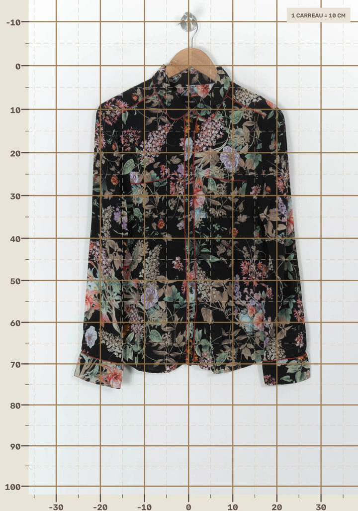Chemise Noire et Fleurie - Taille XL/42 de la marque La Redoute Collections | PARAD120430 - Vendu par Paradigme - Image 4