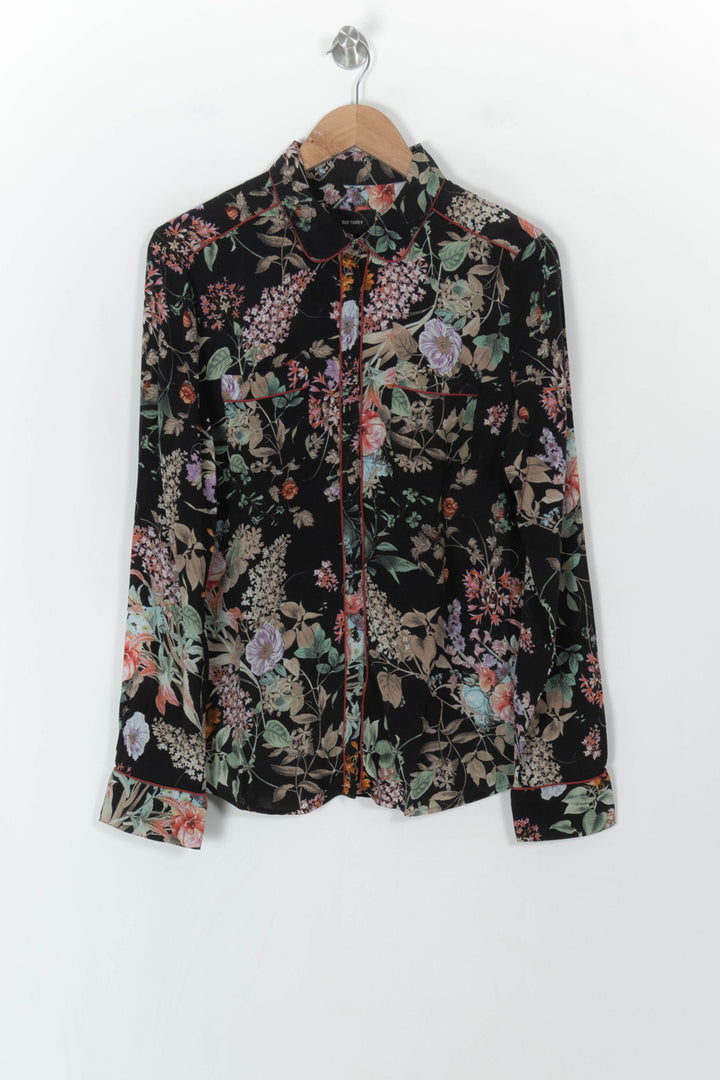 Chemise Noire et Fleurie - Taille XL/42 de la marque La Redoute Collections | PARAD120430 - Vendu par Paradigme - Image 2