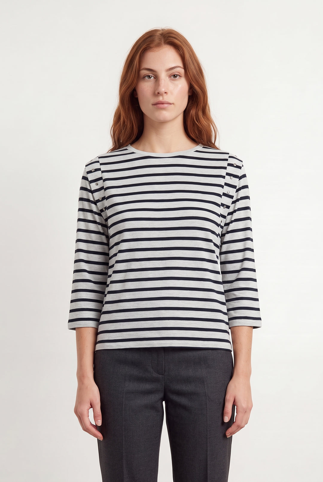 Marinière Blanche et Noire - Taille S/36 de la marque IKKS | PARAD120431 - Vendu par Paradigme - Image 1