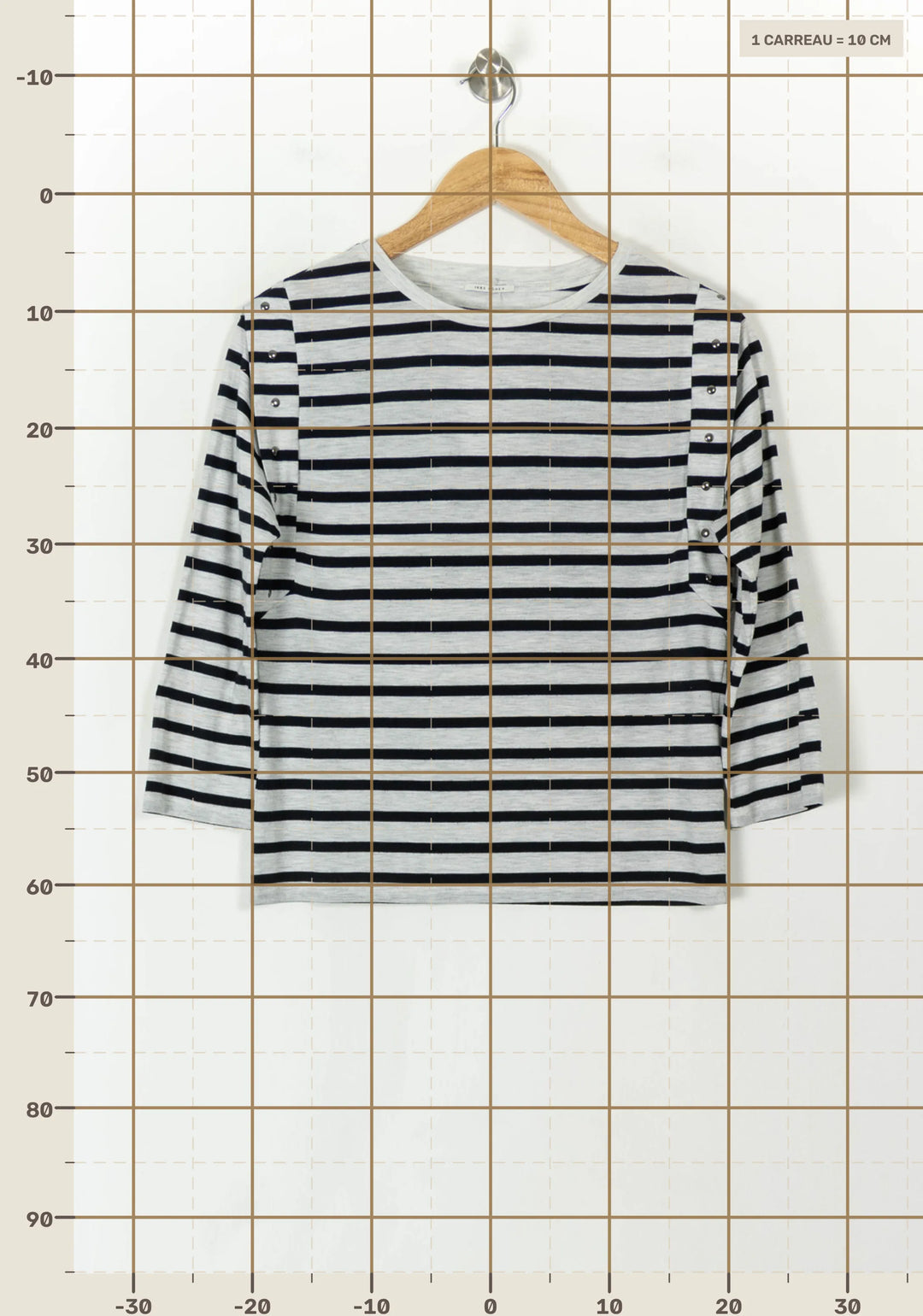 Marinière Blanche et Noire - Taille S/36 de la marque IKKS | PARAD120431 - Vendu par Paradigme - Image 4