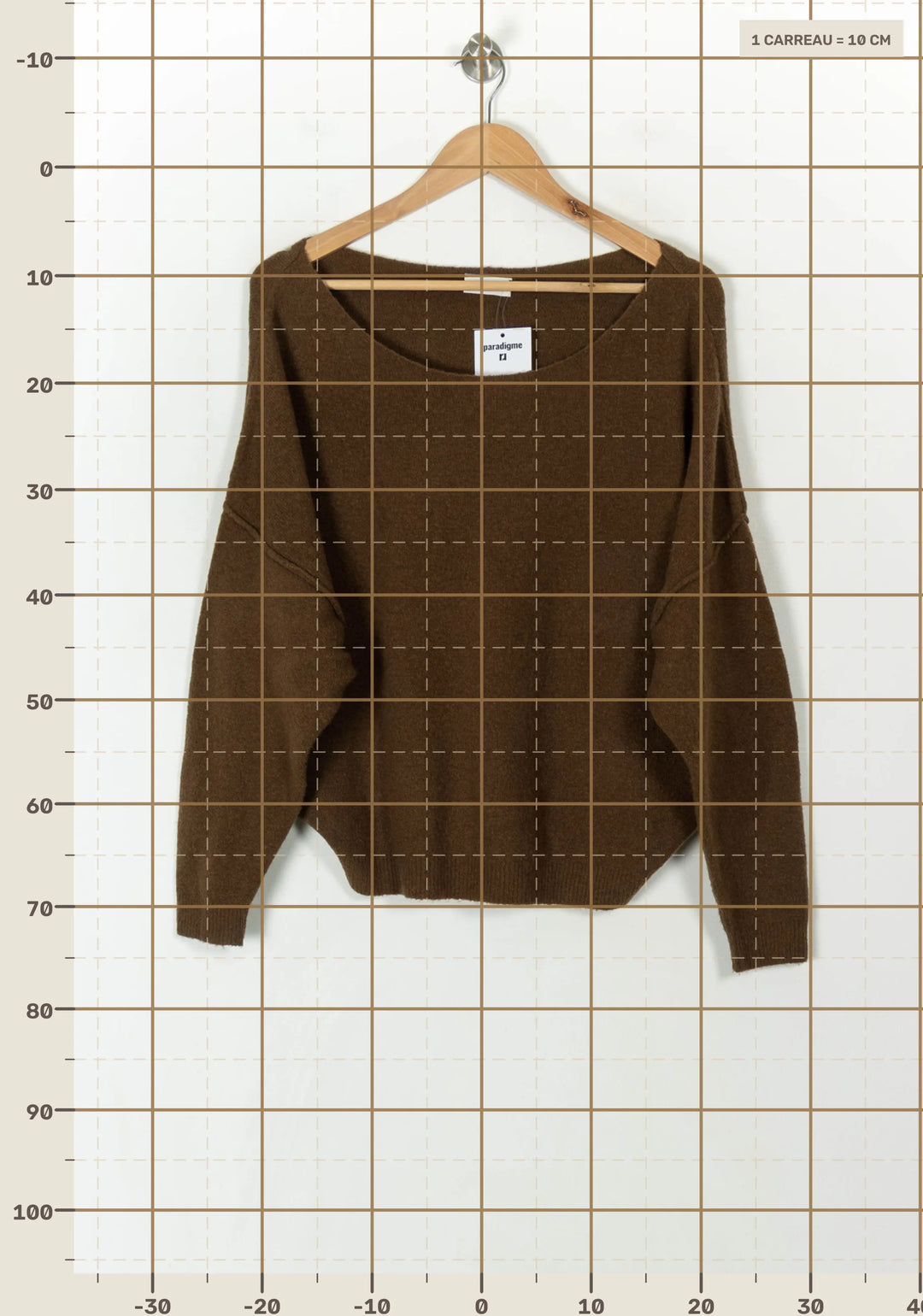 Pull Marron - Taille XS/34 de la marque American Vintage | PARAD120437 - Vendu par Paradigme - Image 4