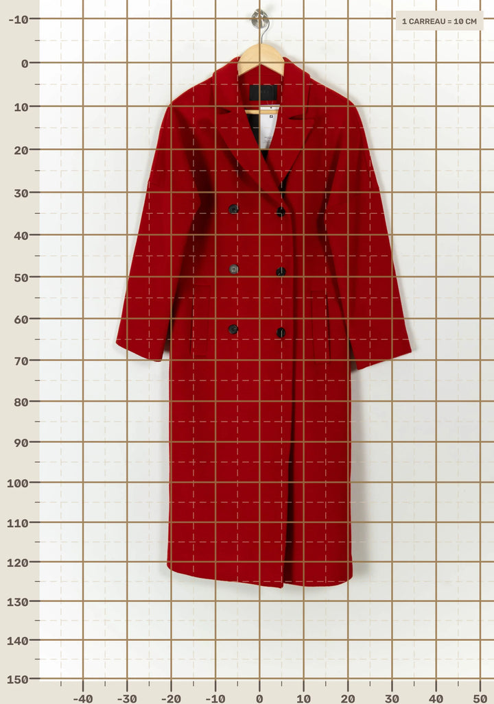 Manteau Rouge - Taille XS/34 de la marque IKKS | PARAD120439 - Vendu par Paradigme - Image 4