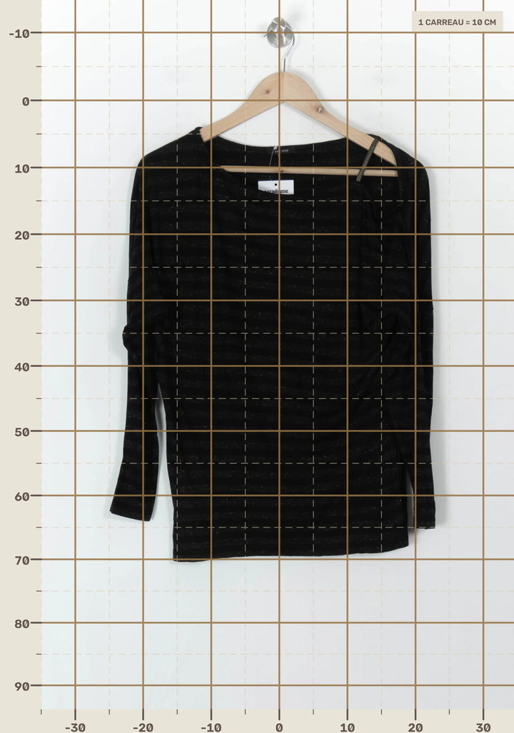 Tee-shirt Manches Longues Noir - Taille S/36 de la marque One Step | PARAD120440 - Vendu par Paradigme - Image 4