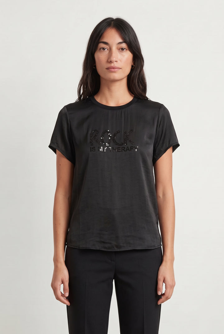 Tee-shirt Noir - Taille XS/34 de la marque IKKS | PARAD120446 - Vendu par Paradigme - Image 1