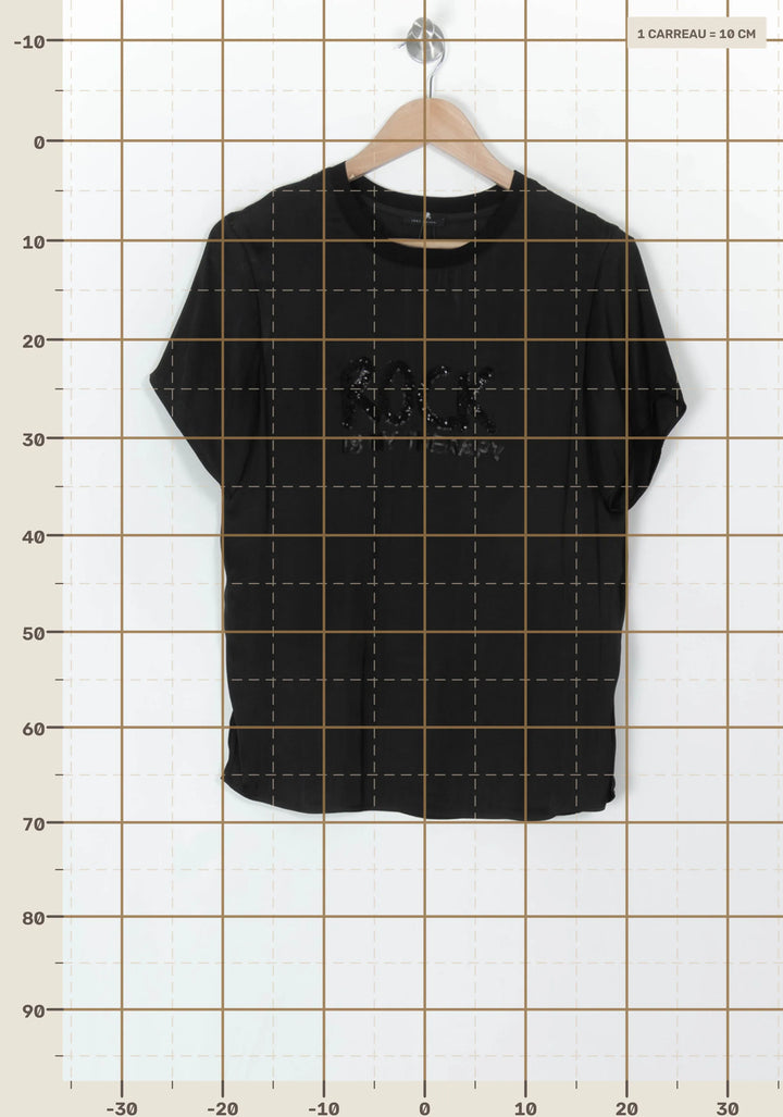 Tee-shirt Noir - Taille XS/34 de la marque IKKS | PARAD120446 - Vendu par Paradigme - Image 4