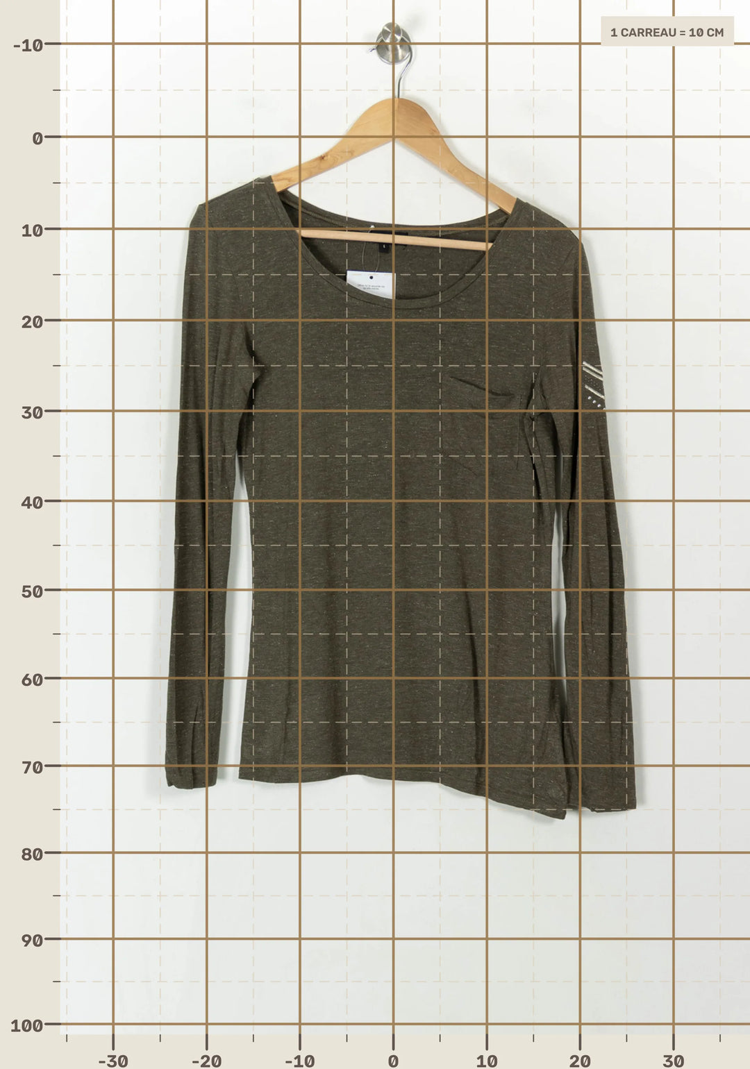 Tee-shirt Manches Longues Vert - Taille L/40 de la marque IKKS | PARAD120448 - Vendu par Paradigme - Image 4