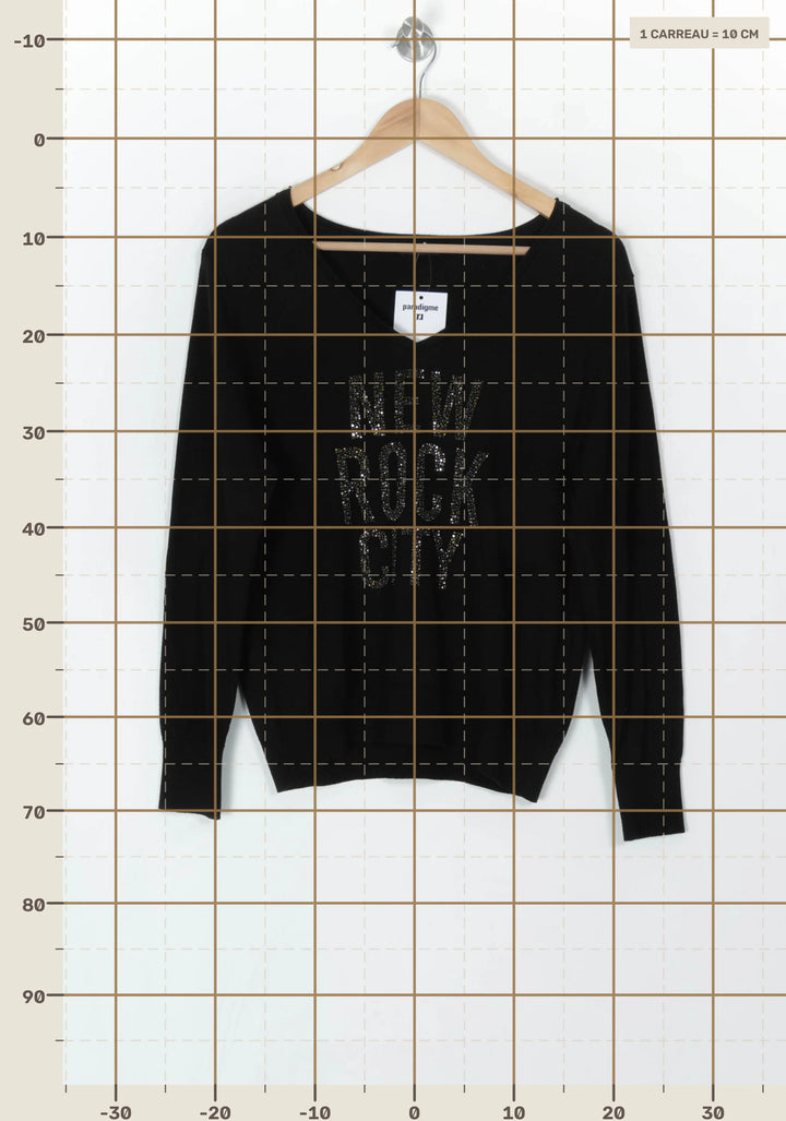 Pull Noir - Taille S/36 de la marque IKKS | PARAD120454 - Vendu par Paradigme - Image 4