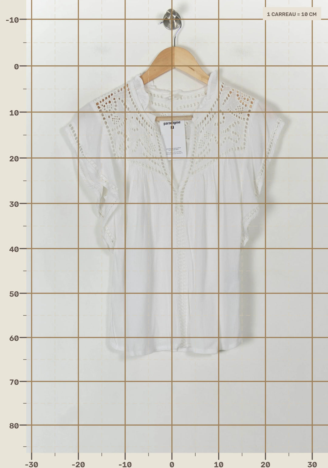 Blouse Brodée Blanche - Taille S/36 de la marque Maison 123 | PARAD120455 - Vendu par Paradigme - Image 4