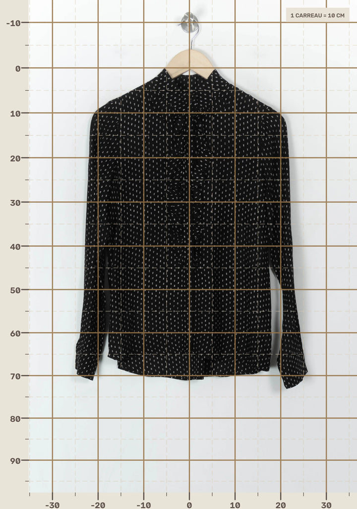 Blouse Noire et Blanche - Taille S/36 de la marque Caroll | PARAD120456 - Vendu par Paradigme - Image 4
