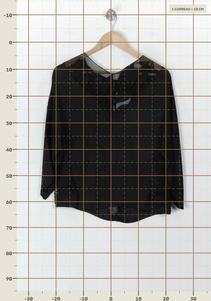 Blouse Noire - Taille S/36 de la marque IKKS | PARAD120457 - Vendu par Paradigme - Image 4
