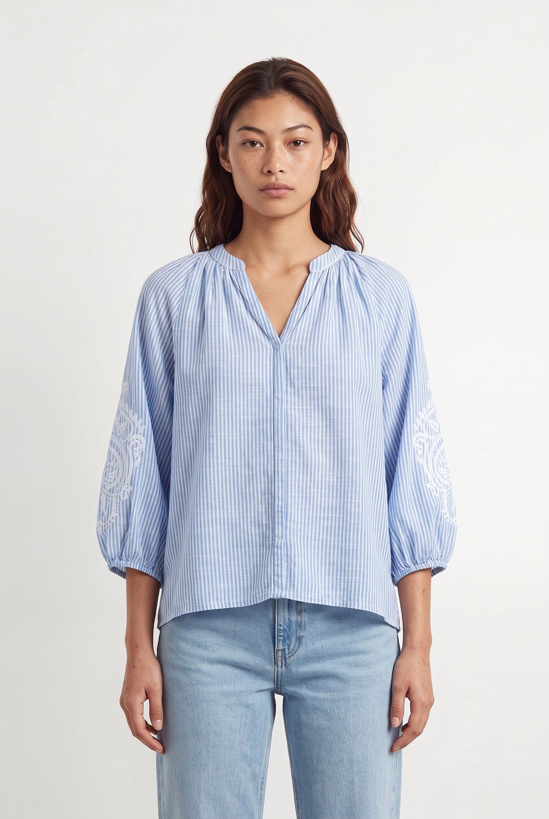 Blouse Bleu et Blanc - Taille S/36 de la marque Caroll | PARAD120458 - Vendu par Paradigme - Image 1