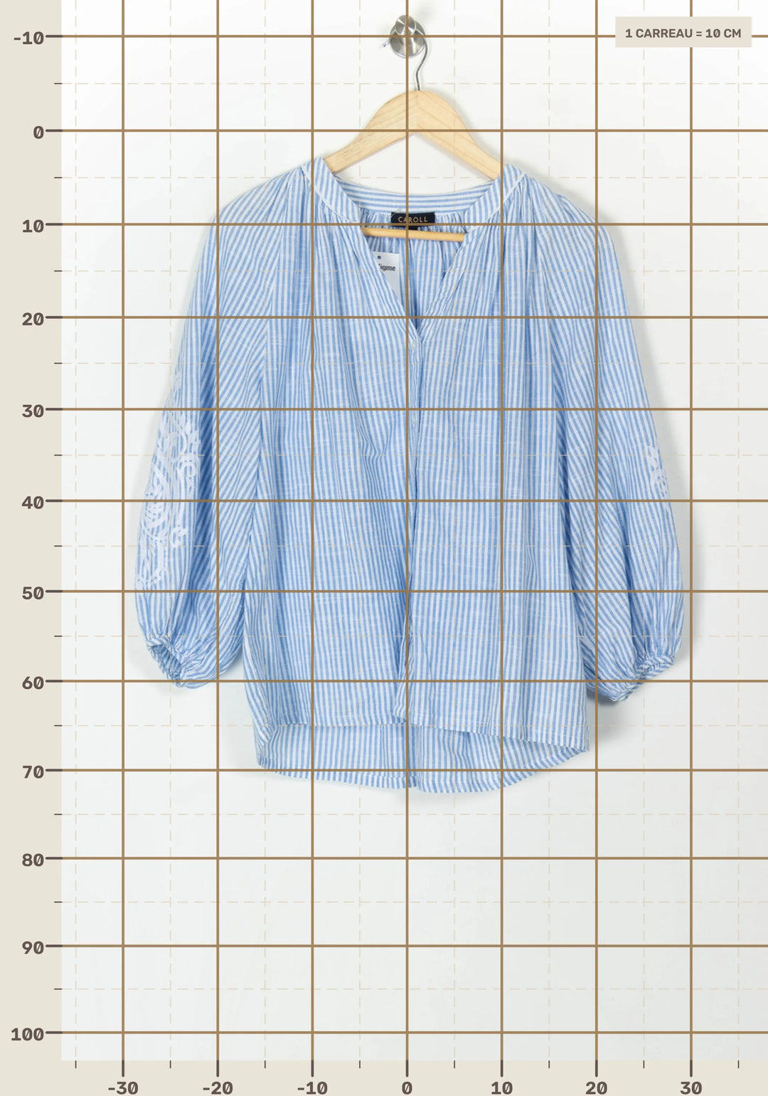 Blouse Bleu et Blanc - Taille S/36 de la marque Caroll | PARAD120458 - Vendu par Paradigme - Image 4